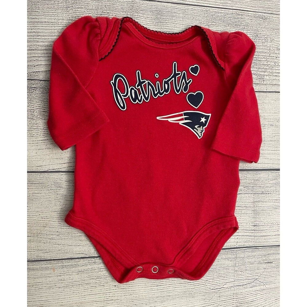 NFL New England Patriots Football Baby Girl Onesie Bodysuit, Size 3-6 months